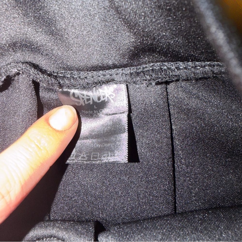 Spencer's Black Mini Skirt with White Accents - Picture 2 of 3